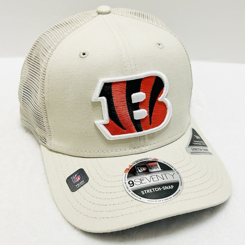 New Era Cincinnati Bengals Canvas‎ Beige 9SEVENTY Stretch Snap Hat Adjustable - Picture 3 of 5